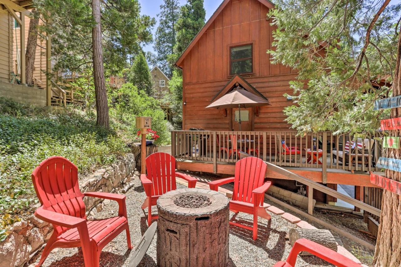 Steps To Lake Cabin With Deck In Lake Arrowhead Villa Esterno foto